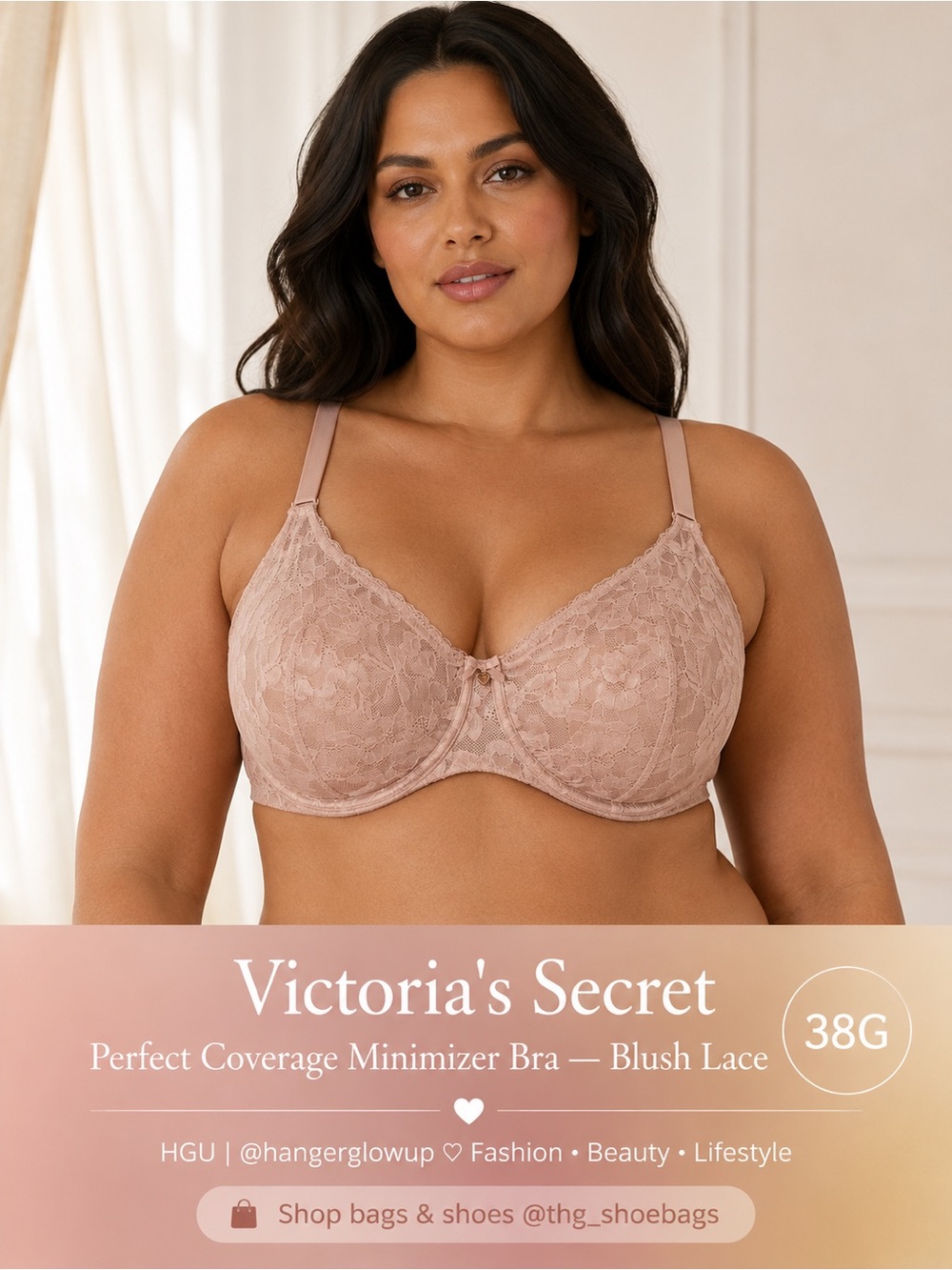 Victoria’s Secret Body by Victoria Lace Minimizer Bra 38G NWT Blush